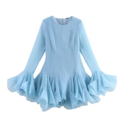CM.YAYA Women flare long sleeve Printed Big Swing Ball Gown Dress 2025 Summer Holiday Night Club Party Vestidos Sexy Dresses