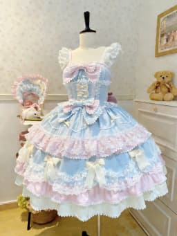 Birthday Japanese Style Kawaii Lolita Dress Women Party Vintage Sweet Lace Bow Birthdays Cake Dresses Harajuku Y2k Bandage Dress