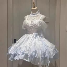 Birthday Japanese Style Kawaii Lolita Dress Women Party Vintage Sweet Lace Bow Birthdays Cake Dresses Harajuku Y2k Bandage Dress