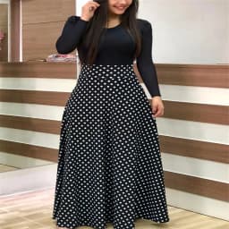Dress Women Summer bohemain digital printing color matching round neck short sleeve hot style Dresses Casual Vestidos YRW6881