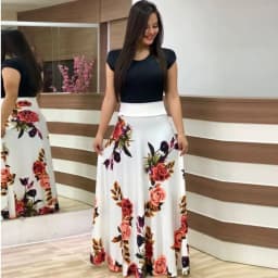 Dress Women Summer bohemain digital printing color matching round neck short sleeve hot style Dresses Casual Vestidos YRW6881