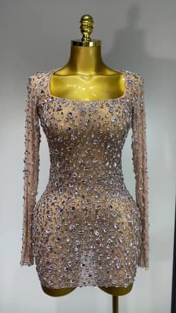 Sparkling Diamond Elegant Party Short Dress Celebrity Evening Party Prom Dress Nightclub Stage Outfit Luxury Birthday Dress