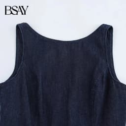 BSAY Denim Dress for Women Fashion Autumn Winter Layered Decorative Backless Mini Dresses French Chic Female Evening Clothing
