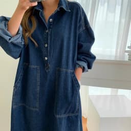 Long Dress Women Denim Dresses Turn Down Collar A Line Vestidos Maxi Mom Jeans Streetwear Casual Loose Y2k Summer 2025 Party