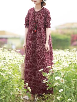 Vintage Floral Dress Woman 2025 ZANZEA Autumn Bohemian Long Dresses Casual Long Sleeve Maxi Vestidos Loose Robe Femme Oversize