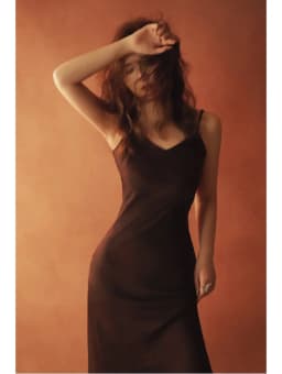 New Elegant women's fashion silk satin texture MIDI dress sexy backless party slip dress