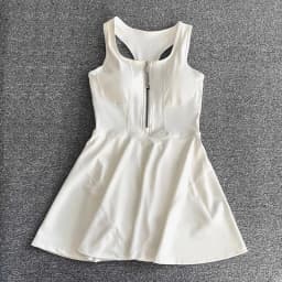 Tennis Skirt Casual Half Zipper Sports Fitness Dress Anti-Running High Waist Slim Golf Yoga Dress