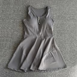 Tennis Skirt Casual Half Zipper Sports Fitness Dress Anti-Running High Waist Slim Golf Yoga Dress