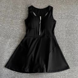 Tennis Skirt Casual Half Zipper Sports Fitness Dress Anti-Running High Waist Slim Golf Yoga Dress
