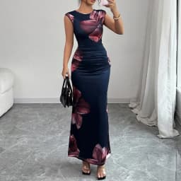 Sexy Bodycon Maxi Dresses For Women 2025 Summer Fashion Sleeveless O-neck Slim Long Party Dress Elegant Vestidos