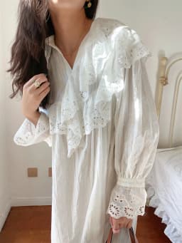 Flare Long Sleeve Ruffles Dress For Women Robe Cotton White Floral Embroidery Lace Dresses Oversize Casual Autumn Boho Vestidos