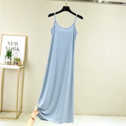 Summer Thin Ice Silk Camisole Dress Women's A-Line Midi Skirt Casual Wear Large Size Inner Wear Dress Korean Style