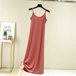 Summer Thin Ice Silk Camisole Dress Women's A-Line Midi Skirt Casual Wear Large Size Inner Wear Dress Korean Style