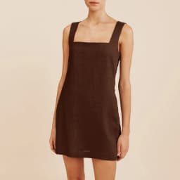 French Square Neck Sleeveless Linen Dress Women's 2026 Summer New Retro Solid Color Mini Dress Cotton Linen Slim Ladies Dresses