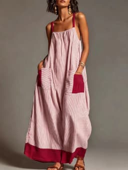 Summer New Elegant Sleeveless Striped Suspender Dress Women's Fashion Boho Casual Office Holiday Party Dresses For Women Robe