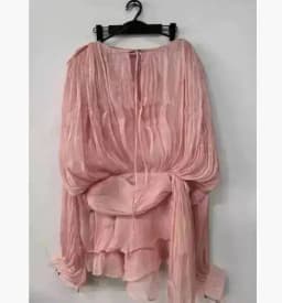 LGRQ 2026 New Summer Fashion Women Clothes Round Neck Lantern Sleeves Satin Short Dress With Shorts Under Two Pieces Set