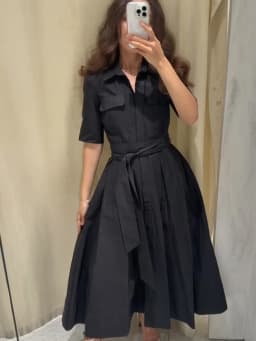 Elegant Short Sleeve Lapel Midi Dress For Women Chic Solid Single Breasted Waist Long Dress Lady Holiday Evening Party Vestidos