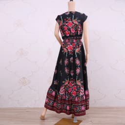 Customizable Duzeala 2022 New Women Summer Boho Beach Maxi Dress Sexy V Neck Vintage Print Long Dresses Casual Sundress Dress