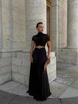 Hollow Out Short Sleeve Sexy Maxi Dress Women Fashion O Neck Ruched High Waist Bodycon Club Party Long Dress Female