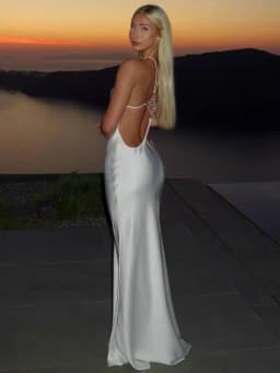 Sexy Backless Satin Dress Women Fashion O-neck Sleeveless High Waist Slim Maxi Dresses 2026 Summer Lady Beach Vacation Robe