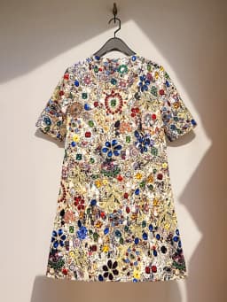 Vintage Luxury A-Line Dress for Women β Shiny Gem Print Beaded Rhinestone Embellished Summer Elegant Party Fashion Outfit