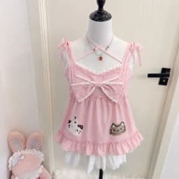 Sweet Japanese Style Tiered Sleeveless Dress with Polka Dots Cute Mini Cake Dress Summer Casual Feminine Outfit for Women New