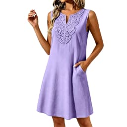 2026 New Loose Pocket Linen Dress For Women V Neck Embroidery Bohemian Floral Summer Dresses Women Knee Length Sundress Vestidos