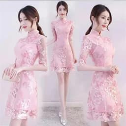 Spring Autumn Female Cheongsam Style Long Dresses Women Half Sleeve Lmproved Maxi Dress 2025 Ladies Fashion Solid Color Vestidos