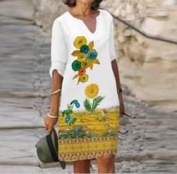 Women Loose Spring Vintage Ruffles Befree Dress Large Big Printed Sexy Summer Boho Casual Party Elegant Dresses Plus Sizes