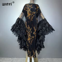 WINYI Elastic Slim Pleated Dress Beach Wear Fashion Kaftan Abaya Dubai Luxury Party Dress Long Down Muslim Woman Evening Dress