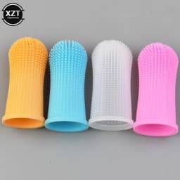 Dog Super Soft Pet Finger Toothbrush Teeth Cleaning Bad Breath Care Nontoxic Silicone Tooth Brush Tool Dog Cat Cleaning Supplies