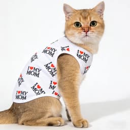 Soft Pet Cat Clothes For Summer Breathable Pets Shirt Vest Lightweight Cute Letter Print Kitty Pullover For Cats Puppy Outfits
