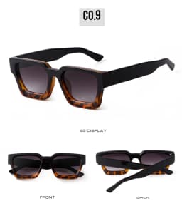 SORVINO 2024 Luxury Square Sunglasses Retro Brand Designer Men Trending Leopard Blue Green Sun Glasses Personalized Shades UV400