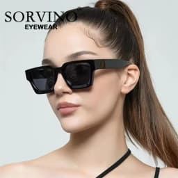 SORVINO 2024 Luxury Square Sunglasses Retro Brand Designer Men Trending Leopard Blue Green Sun Glasses Personalized Shades UV400