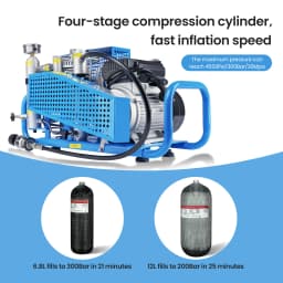 TUXING 300Bar 4500psi PCP Air Compressor Four-stage High Pressure Compressor for Diving Scuba Snorkeling Fire Fighting 100L/min
