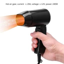 Hair Dryer 12V Folding Car Fan Portable 2 In 1 Window Defroster Cigarette Lighter Socket Port For Road Trip Travel Camper RV SUV
