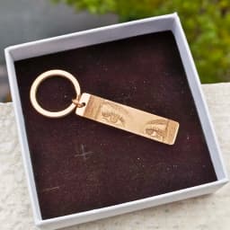 GoldButterly Customized Eyes Photo Couple Key Chain Laser Engraved Eyes Photo Key Chain Stainless Steel Jewelry Gifts for Lover