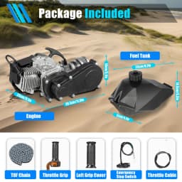 49CC 2 Stroke Engine Motor Air Cooling Pull Start with Carburetor Air Filter Gear Box for Mini Pocket Quad Dirt Bike ATV Scooter
