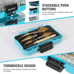 DURATECH 6PC Step Drill Bit Set with Automatic Center PunchTitanium Coated Double Flute Cutting Blades Step Drill Bits for Metal