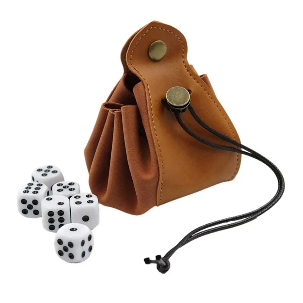 PU Velvet Dice Storage Bag Colored Dice Purse Foldable Storage Box Dice Tray PU Leather Folding Hexagon Key Coin Storage Case