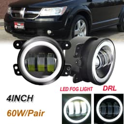 2PCS 4" Led Fog Lights Led Fog Lamps Bulb Projector light Driving Offroad Lamp for 2010-2012 Dodge Journey Jeep Wrangler JK