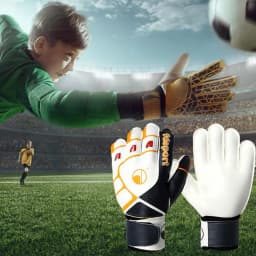 Goalkeeper Goalie Soccer Gloves - Kids & Youth Football Goal Keeper Gloves With Embossed Anti-Slip Latex Palm And Soft PU Hand B