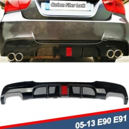 Rear Bumper Spoiler Lip with Led for Bmw 3 Series E90 318i 320i 328i 330i 335i 340i Diffuser with Brake Light 2005-2012