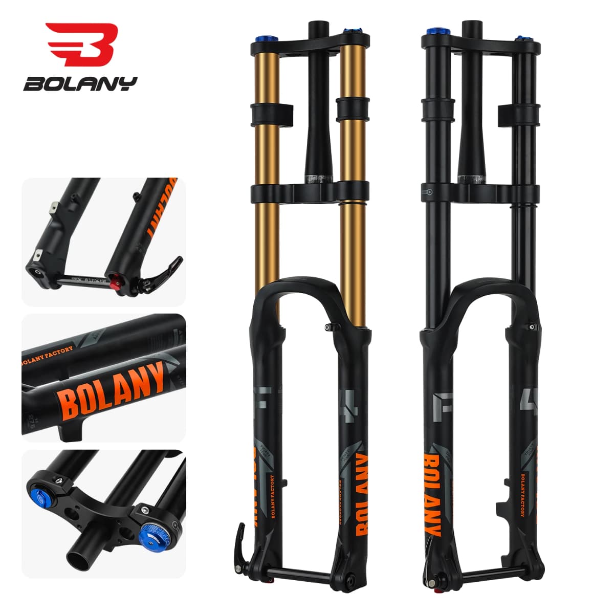 BOLANY MTB Thru Axle Boost Suspension Fork Mountain Bike Air Resilience Rebound Adjustment 110*15MM Travel 175MM For XC DH
