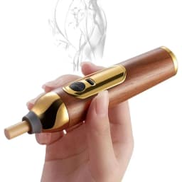 Mini Handheld Ashtrays Anti Soot-flying Cigar Cover Walnut Wood Cigar Holder Ash Organizer For Car Driving Ashtray Cigar Holder