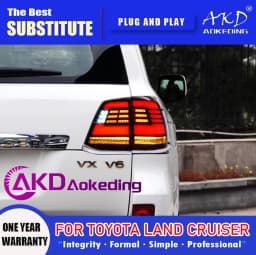 AKD Tail Lamp for Toyota Land Cruiser LED Tail Light 2008-2015 Land LC200 Rear Fog Brake Turn Signal Automotive Accessories
