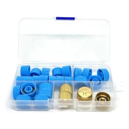 28pcs Car A/C Valve Cap, R134a R12 Service Valve High/Low Side Dust Cap, A/C Line Valve Core Cap M9 M10