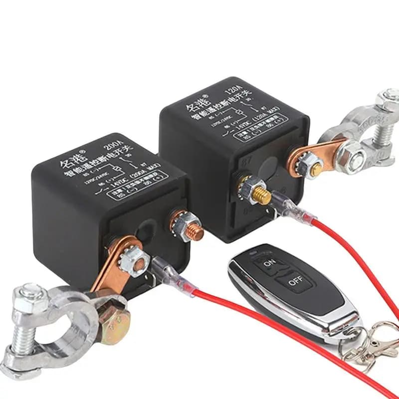 Car 12/24V Remote Battery Switch Relay Auto Power Protector Integrated Wireless Remote Control Disconnect Cut Off Isolator