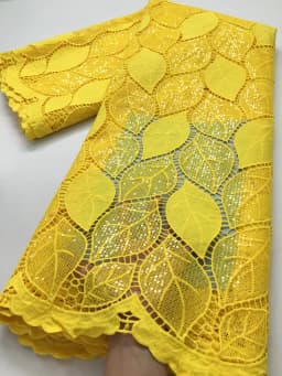 White African Water Soluble Lace Fabric 5Yards 2024 French Nigerian Guipure Cord Lace Fabric For Women Dress Wedding TY3022