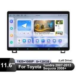 JOYING 11.6" Floating Screen Android Car Stereo for Toyota Tundra 2007-2013 & Sequoia 2008-2013 Wireless CarPlay Android Auto